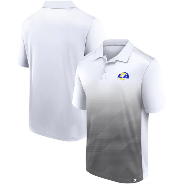 Men's Los Angeles Rams White/Gray Iconic Parameter Sublimated Polo
